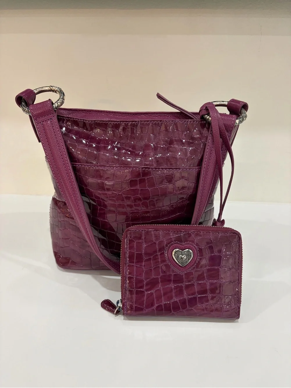 Brighton the Cher collection Women's Purple Bag with Matching Wallet